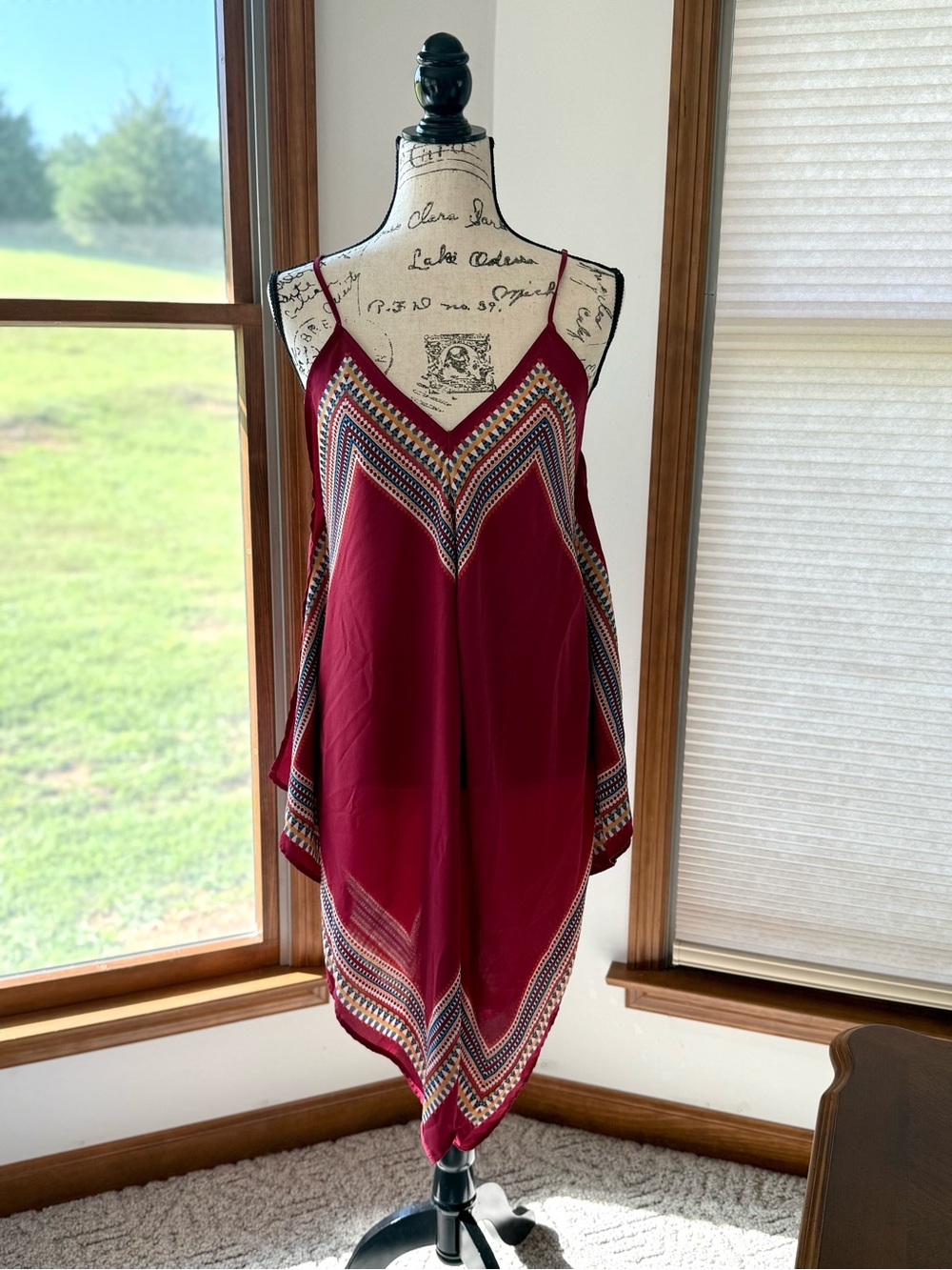 Red Multi-Print Sleeveless Tank